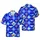 Golden Menorah Sufganiyot Star of David Dreidels Diamond Mosaic Hawaiian Fabric Pattern Short-sleeve Hawaiian Shirt - 1