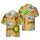 Bowler's Hawaiian Strike Pattern: Green Bowling Balls, Scattered Pins, Wood Lane Short-sleeve Hawaiian Shirt - 1