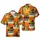 Music Lover Hawaiian Pattern: Orange Teal Notes, Treble Clefs, Piano Keyboard Design Short-sleeve Hawaiian Shirt - 1