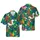 Bigfoot Hawaiian Summer Party: Flamingo Float, Pineapple, Tropical Palm Pattern Short-sleeve Hawaiian Shirt - 1