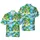 Black White Cartoon Cow Surfing Hawaiian Ocean Waves Palm Trees Plumeria Beach Pattern Short-sleeve Hawaiian Shirt - 1
