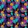 Golden Retriever Dog Heads Pattern: Neon Pop Art Tropical Synthwave Floral Black Background Short-sleeve Hawaiian Shirt - 7