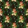 Mushroom Snail Fern Botanical Seamless Print – Deep Black Background Red Berry White Flower Pattern Short-sleeve Hawaiian Shirt - 7