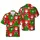 Christmas Santa Hawaiian Pattern: Cartoon Red Green Star Mosaic Botanical Design Short-sleeve Hawaiian Shirt - 1