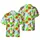 Bigfoot Surfing & Lounging Hawaiian Design: Palm Tree, Hibiscus, Pineapple Print Short-sleeve Hawaiian Shirt - 1