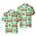 Surfing Santa Reindeer Ukulele Canoe Hawaiian Tiki Mask Hibiscus Ocean Waves Short-sleeve Hawaiian Shirt - 1
