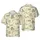 Piglet Farm Hawaiian Vintage Engraving Cross-Hatch Pattern Cream Beige Taupe Fabric Short-sleeve Hawaiian Shirt - 1