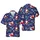 Vintage Santa Reindeer Hawaiian Intricate Snow Village Christmas Pattern Red Navy Short-sleeve Hawaiian Shirt - 1