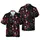 Gothic Christmas Hawaiian Pattern: Black Cat Skull, Red Stockings, Dark Rose, Pentagram Fabric Design Short-sleeve Hawaiian Shirt - 1