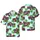 Fire Truck Enthusiast Red Engine Tropical Foliage Sky Blue Mosaic High Contrast Short-sleeve Hawaiian Shirt - 1