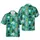 Hawaiian Tiki Masks Teal Design: Polynesian Black White Palm Trees Pineapple Gecko Short-sleeve Hawaiian Shirt - 1
