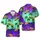 Yellow School Bus Palm Tree: Hawaiian Tropical Teal Fuchsia Purple Gradient Print Short-sleeve Hawaiian Shirt - 1