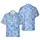 White Blue Golden Hawaiian Tile Geometric Floral Quatrefoil Cross Pattern Short-sleeve Hawaiian Shirt - 1
