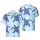 Textile Hawaiian Sea Turtle Tribal Sky Blue Dark Blue Black White Seamless Pattern Short-sleeve Hawaiian Shirt - 1