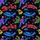 Neon Tropical Santa Sleigh Reindeer Glowing Christmas Bells Holly Stars Lightning Short-sleeve Hawaiian Shirt - 7