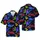 Neon Tropical Santa Sleigh Reindeer Glowing Christmas Bells Holly Stars Lightning Short-sleeve Hawaiian Shirt - 1