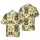 Polynesian Tiki Mask Tribal Floral Plumeria Aged Parchment Fabric Black Beige Tan Short-sleeve Hawaiian Shirt - 1