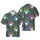 Drummer's Tropical Cartoon Drum Kit: Magenta Teal Palm Sublimation Art Short-sleeve Hawaiian Shirt - 1