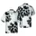 Cat Lover's Stylized Ink-Blot Feline Design, Black White High Contrast Short-sleeve Hawaiian Shirt - 1