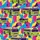 Vintage City Bus Pop Art Pattern: Lime Green Purple Geometric Mosaic Tropical Print Short-sleeve Hawaiian Shirt - 7