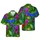 Hawaiian Macaw Parrots, Fuchsia Blossoms, Bird of Paradise, Tropical Foliage Textile Short-sleeve Hawaiian Shirt - 1