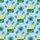 Green Alligator Hawaiian Design: Teal Pools, Peach Frame, Palm Fronds, Geometric Details Short-sleeve Hawaiian Shirt - 7