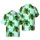 Dachshund Lovers: Cute Hawaiian Puppy & Tropical Leaf Plumeria Sky Blue Design Short-sleeve Hawaiian Shirt - 1