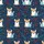 Cute Fawn Corgi Dog Hawaiian Tropical Bunny Ears Star Flower Navy Blue Motif Short-sleeve Hawaiian Shirt - 7