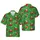 Hawaiian Santa Motorcycle Pattern: Reindeer, Gifts, Snow Tracks, Emerald Green Design Short-sleeve Hawaiian Shirt - 1