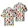 Dancing Skeletons Santa Hats Tropical Christmas Tile: Cupcakes, Holly, Ornaments Print Short-sleeve Hawaiian Shirt - 1