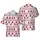 Hawaiian Dark Red Charcoal Reindeer Pine Tree Snowflakes Starburst Tile Design Short-sleeve Hawaiian Shirt - 1