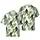 Bigfoot Sasquatch Hawaiian Tiki: Palm Frond Hibiscus White Mosaic Pattern Short-sleeve Hawaiian Shirt - 1