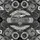 Polynesian Tribal Shark Sea Turtle Tiki Mask Fabric Art, Geometric Swirls Mosaic Print Black White Grey Short-sleeve Hawaiian Shirt - 7