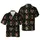 Raccoons Mushroom Forest Night Tropical Pattern with Autumn Leaves & Light Specks Short-sleeve Hawaiian Shirt - 1