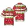 Christmas T-Rex Raptor Dinosaurs Hawaiian Snow Village Red Snowflake Design Short-sleeve Hawaiian Shirt - 1