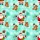 Christmas Santa Tropical Design: Lights Gifts Teddy Bears Snowflakes Aquamarine Red Green Brown Short-sleeve Hawaiian Shirt - 7