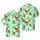 Christmas Santa Tropical Design: Lights Gifts Teddy Bears Snowflakes Aquamarine Red Green Brown Short-sleeve Hawaiian Shirt - 1