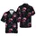 Waving American Flags, Fireworks, Night Sky Stars, Tropical Botanical Textile Print Short-sleeve Hawaiian Shirt - 1