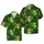 Christmas Cat Hawaiian Fabric Print: Feline Santa Hat Design, Ornaments & Pine Short-sleeve Hawaiian Shirt - 1