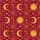 Golden Smiling Sun Wavy Rays Sleeping Moon Red Intricate Botanical Tile Pattern Short-sleeve Hawaiian Shirt - 7