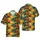 C-130 Military Plane Tropical Island Sunset Palm Tree Repeat Fabric Tile Short-sleeve Hawaiian Shirt - 1