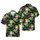 Tropical Skull Pattern with Dollar Signs, Pistols, Grenades, Brass Knuckles Fabric Design Short-sleeve Hawaiian Shirt - 1