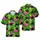 Angus Lover Black Angus Heads High Contrast Pink Hibiscus Golden Pineapple Monstera Palm Fabric Short-sleeve Hawaiian Shirt - 1