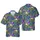 Ornate Venetian Mardi Gras Masks, Golden Saxophones, Peacock Feather Mosaic Design Short-sleeve Hawaiian Shirt - 1