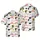 Cat Sushi Nigiri & Maki Pattern: Salmon, Rice, Peach Polka Dots Textile Print Short-sleeve Hawaiian Shirt - 1
