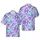 80s 90s Memphis Hawaiian: Geometric Shape Pattern, Tropical Botanical Mosaic Short-sleeve Hawaiian Shirt - 1