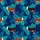 Brown White Hereford Cattle Teal Tropical Leaf Seamless Pattern Densely Detailed Navy Mosaic Short-sleeve Hawaiian Shirt - 7