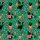 Black Cats in Santa Hats & Sweaters with Gift Boxes Ornaments Emerald Green Hawaiian Design Short-sleeve Hawaiian Shirt - 7