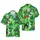 Green Alien Cannabis Leaf Smoking Characters Tropical Hawaiian Fabric Pattern Short-sleeve Hawaiian Shirt - 1