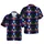 Sasquatch Black Silhouette Peace Sign UFO Celestial Nebula Hawaiian Forest Mountain Short-sleeve Hawaiian Shirt - 1